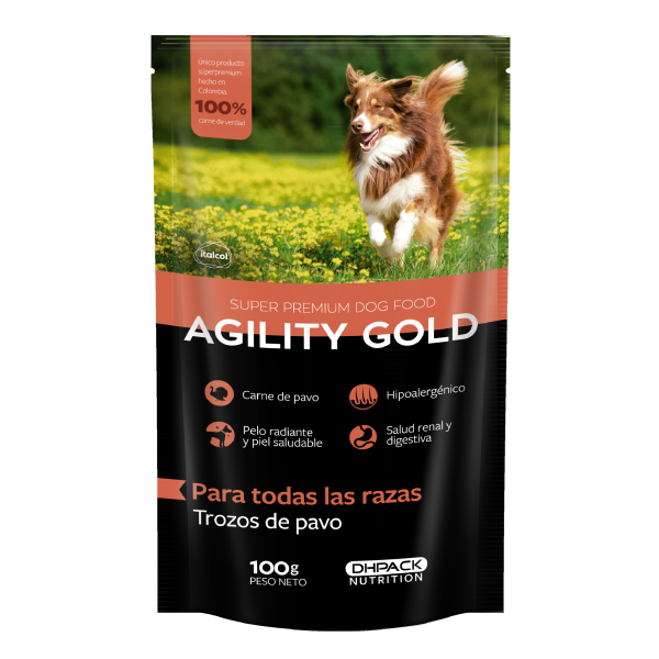 Pouch Perro  Agility Gold Trozos de Pavo x100 Gr