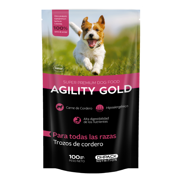 Pouch Perro  Agility Gold Trozos de Cordero x100 Gr