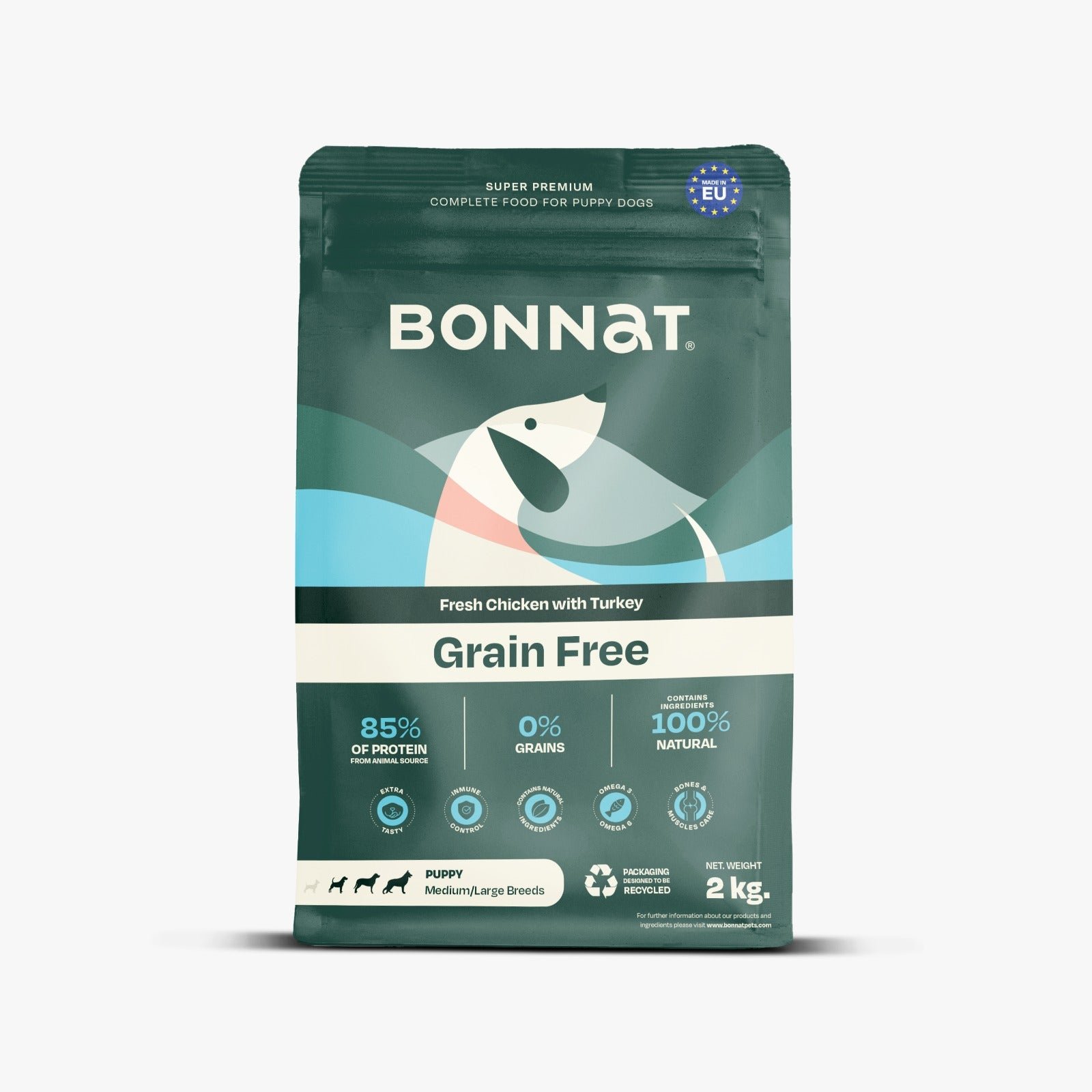 BONNAT PERRO PUPPY GRAIN FREE RAZA MEDIANA/GRANDE 2KG