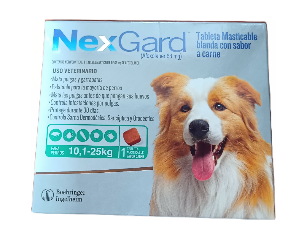 NEXGARD CHEWABLE 10,1- 25 KGS X1 DOSIS