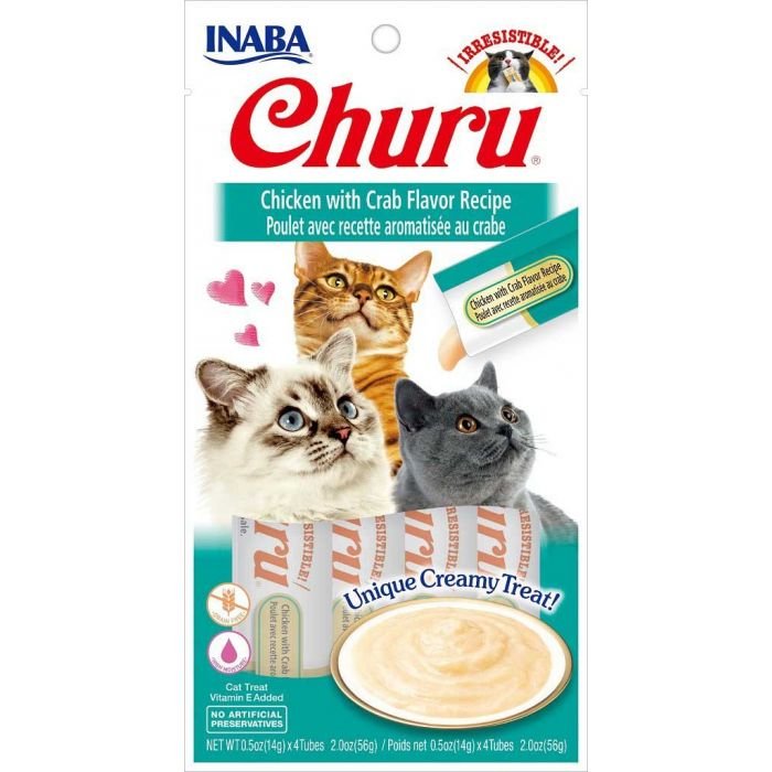 CHURU GATO POLLO Y CANGREJO 4 UNIDADES