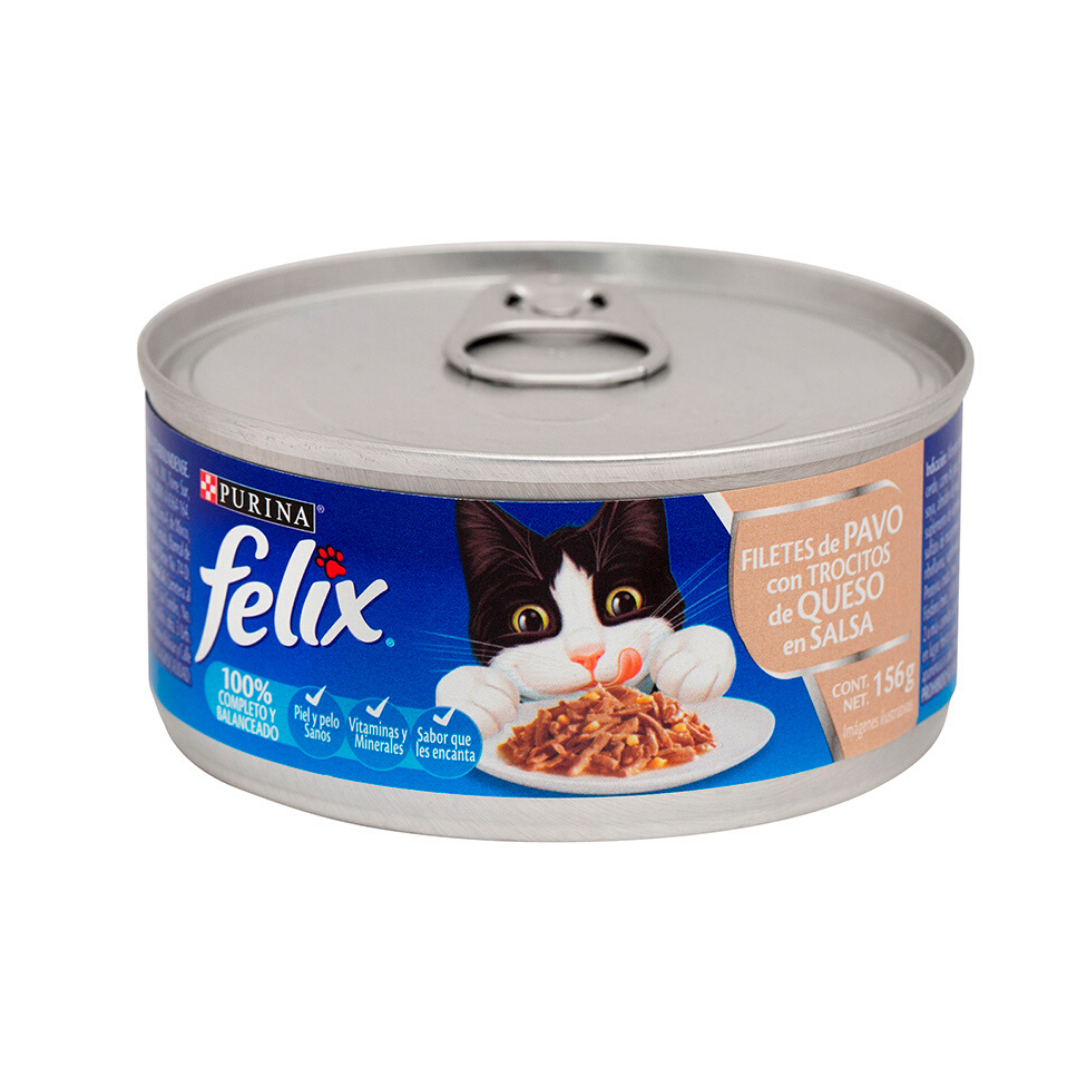 FELIX FILETES GATO PAVO CON TROCITOS DE QUESO EN SALSA 156 GR