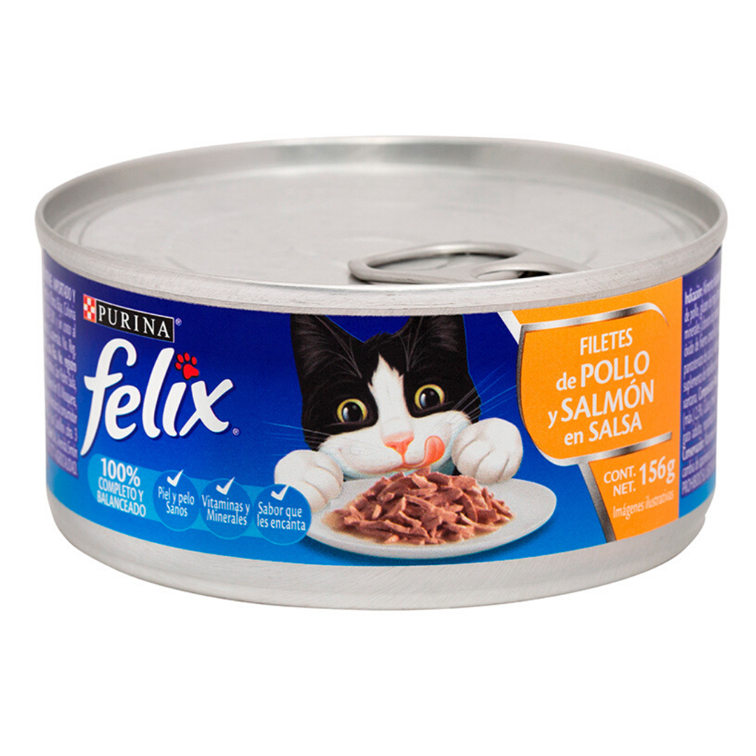 FELIX FILETES GATO POLLO Y SALMÓN EN SALSA 156 GR