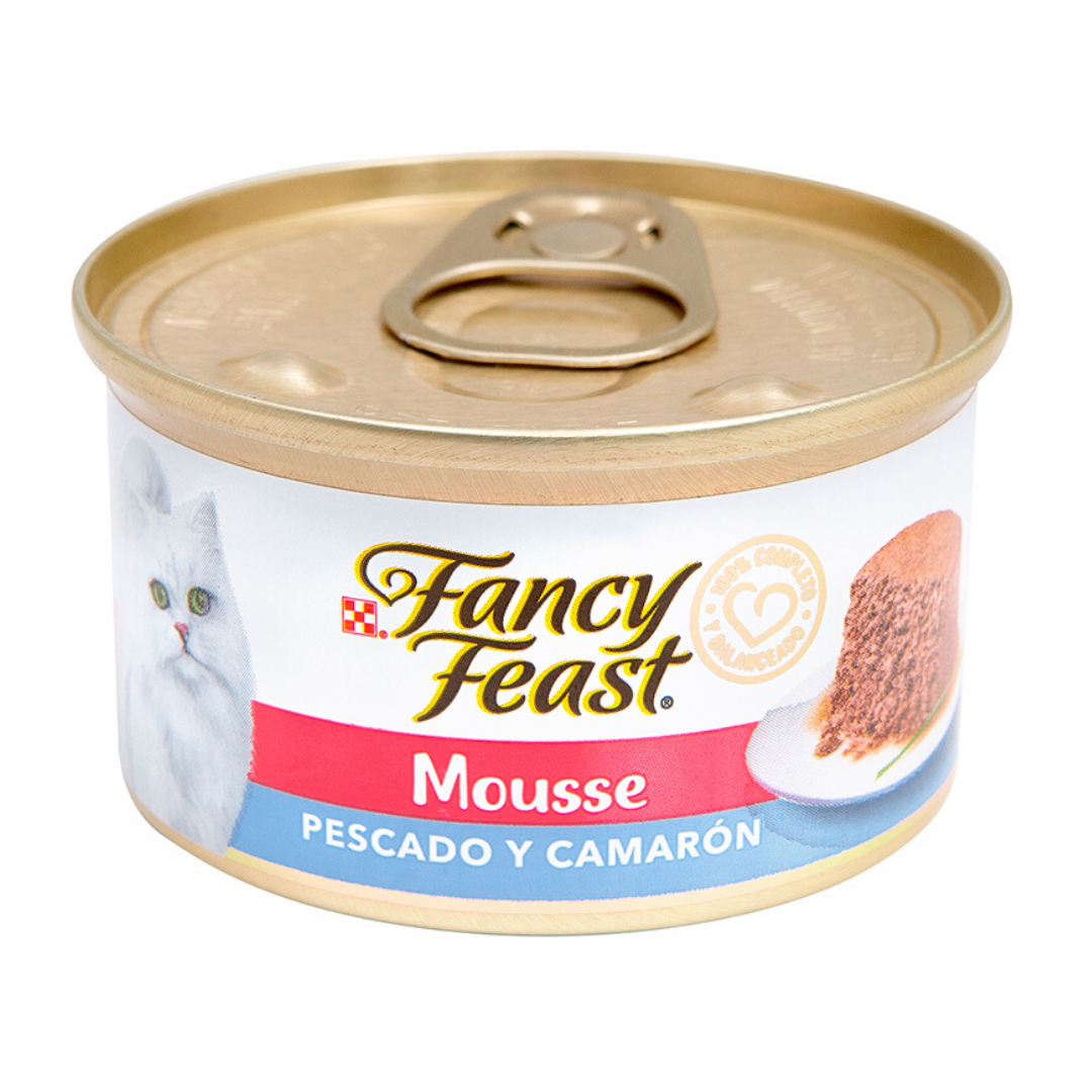 FANCY FEAST GATO Mousse Pescado y Camarón 85 GR