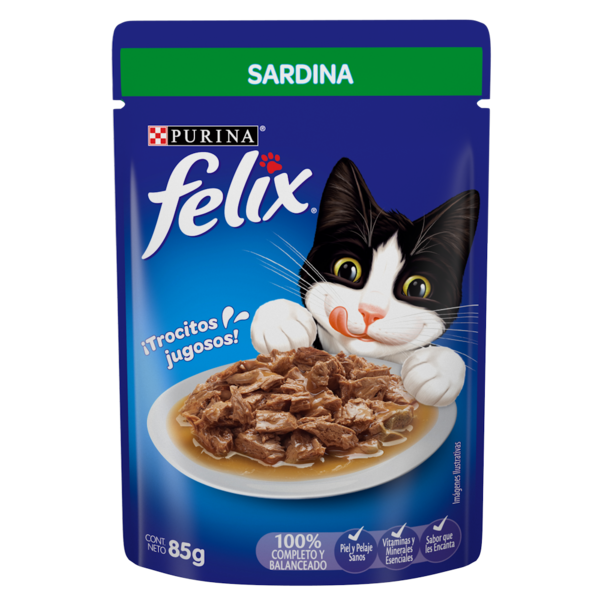POUCH FELIX GATITO SARDINA EN SALSA 85 GR
