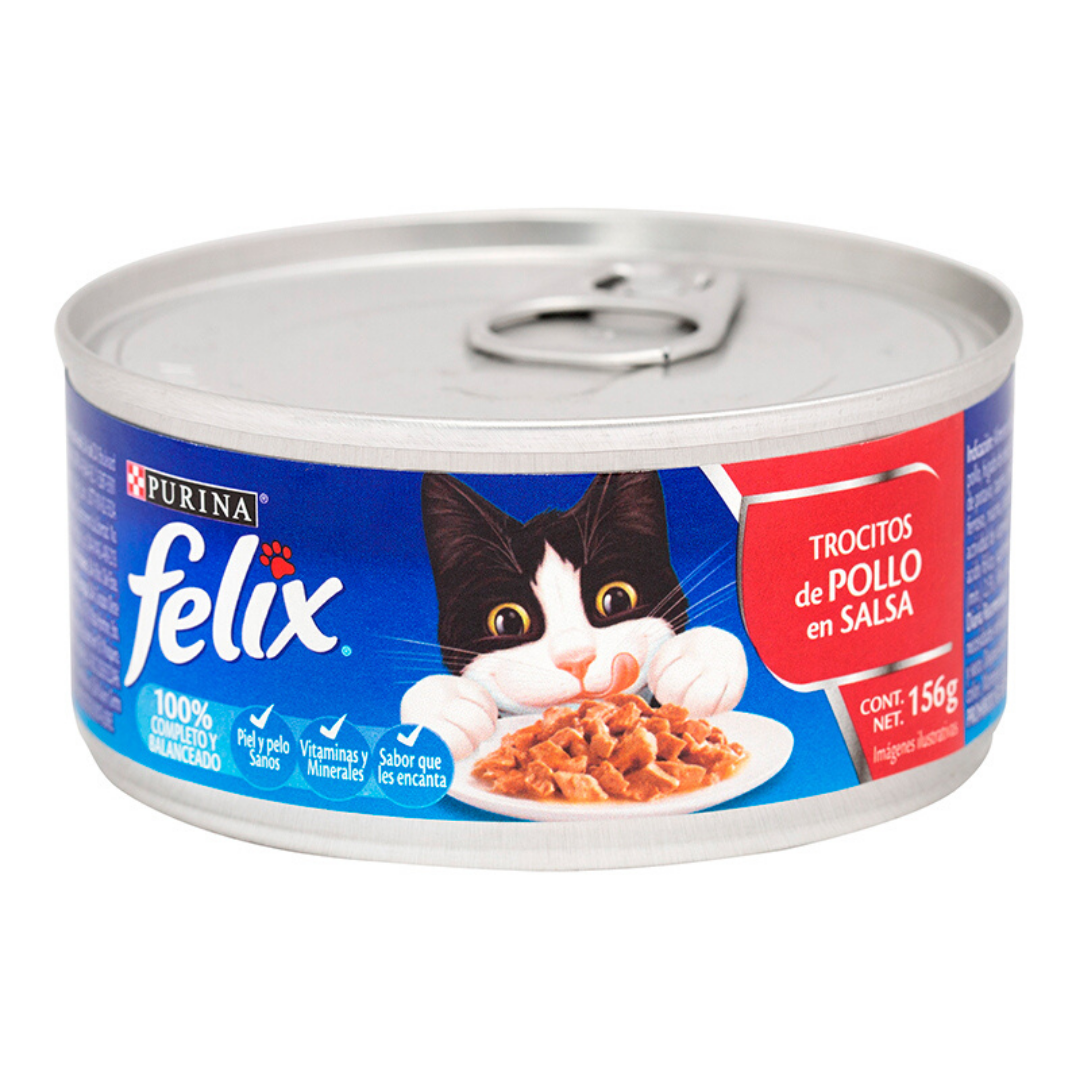 FELIX GATO TROCITOS DE POLLO EN SALSA 156 GR