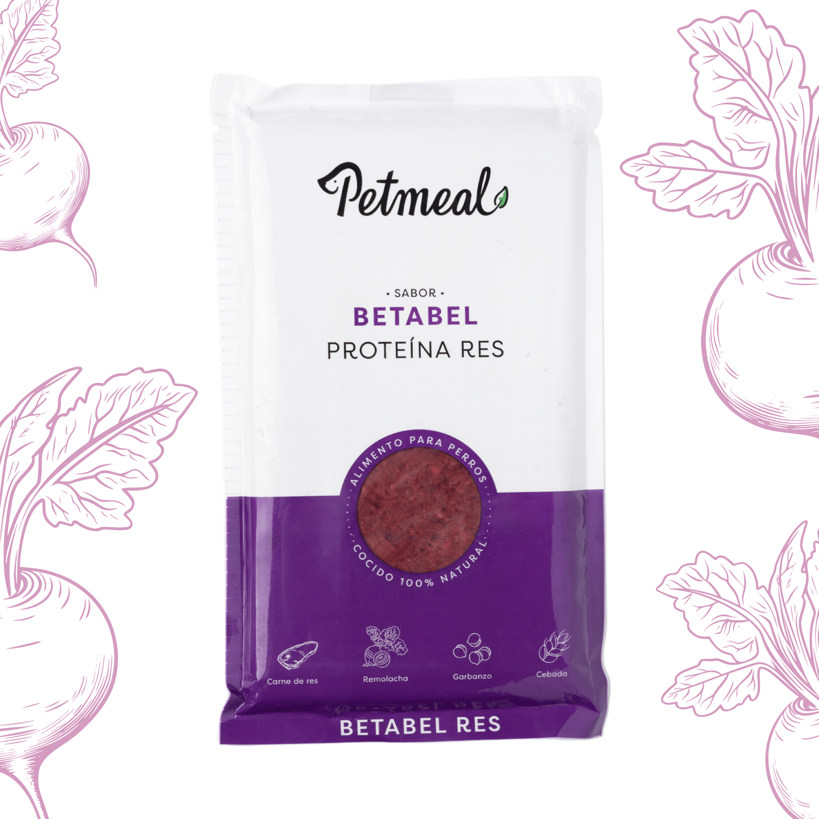 Petmeal – Dieta Cocida Natural Perro Betabel Res con Remolacha, Garbanzo y Cebada (500 g)