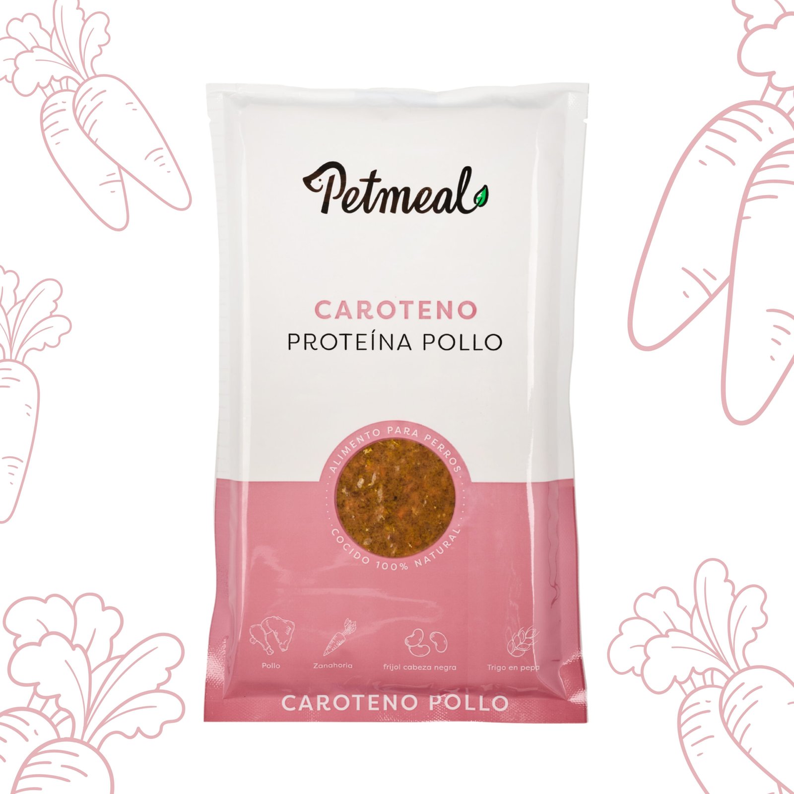 Petmeal Dieta Cocida Natural Perros – Caroteno Pollo (500 g)